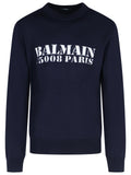 Balmain Navy Merino Wool Sweater Men