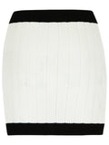 Balmain Mini Skirt In White Viscose Blend Women