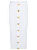 Balmain Long Skirt In White Viscose Blend Women