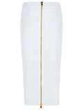 Balmain Long Skirt In White Viscose Blend Women