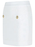 Balmain White Cotton Blend Miniskirt Women