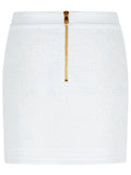 Balmain White Cotton Blend Miniskirt Women