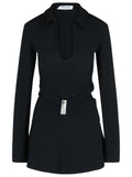 The Attico Black Viscose Blend Mini Dress Women