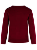 Ganni Burgundy Merino Wool Blend Check Cardigan Women