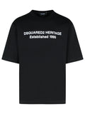 Dsquared2 'Heritage' Black Cotton T-Shirt Men