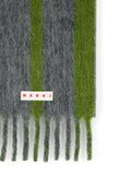 Marni Grey Mohair Blend Scarf With Fringes Men
