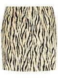 Rotate Printed Faux Fur Skirt Women