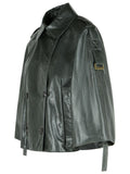 Max Mara 'Tenace' Grey Leather Jacket Women