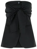 Max Mara 'Veruska' Black Virgin Wool Bustier Top Women