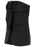 Max Mara 'Veruska' Black Virgin Wool Bustier Top Women