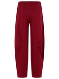 Rotate Pantalo In Burgundy Cotton Women