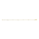 14K Yellow Gold Alternating Red Ruby and White Diamond Bezel Station Chain Bracelet (I-J Color, SI2-I1 Clarity) - 7.5" Inches