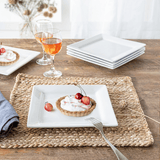 Square Porcelain Salad Plates, White, Set of 6
