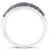 0.42 Carat Genuine Blue Diamond .925 Sterling Silver Ring