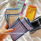 Women's Colorful Mid-calf Socks With Color-blocking Design