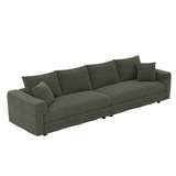 102.4 ' Plush Corduroy 4-Seat Sofa,Modern Comfy Upholstered Sofa Cloud Couch,Deep Seat Couches with Soft Pillows,Convertible Deep Seat Sofa Lounge Chair for Living Room Bedroom,Apartment,Office,Green