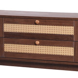 Modern Farmhouse Rattan TV Stand