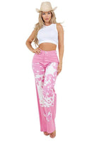 Rodeo Wide Leg Jean in Pink