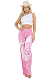 Rodeo Wide Leg Jean in Pink