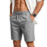 Mens Casual Loose Linen Beach Shorts