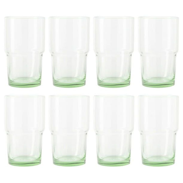 Better Homes & Gardens Clear Green Glass, Glassware, 8 Pack, 15 oz