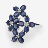 3.40 Carat Genuine Blue Sapphire .925 Sterling Silver Ring
