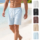 Mens Casual Sporty Striped Drawstring Shorts