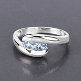 0.74 Carat Genuine Blue Topaz .925 Sterling Silver Ring