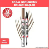 Maybelline Build-A-Brow: 2-in-1 Soft Brown Eyebrow Pen & Setting Gel | Long-Lasting Definition, Easy Application, Natural Look