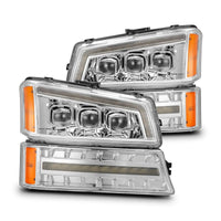 AlphaRex 03-06 Chevrolet Silverado/02-06 Avalanche  NOVA-Series LED Projector Headlights Chrome