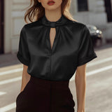 Women's Satin Short-sleeve Top Shirt