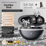 Full Diamond Bow Ear Earrings Ear Clip Wireless Headphones