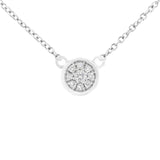 10K White Gold 1/4 Cttw Diamond Flower Pendant Necklace (I-J Color, I2-I3 Clarity) - Adjustable 16-18" chain