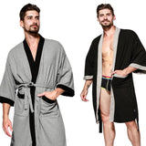 Mens Fashionable Casual Waffle-Weave Nightgown
