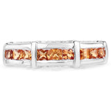 1.08 Carat Genuine Orange Sapphire .925 Sterling Silver Ring