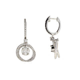 1.00ct Diamond Dangle Earrings 14KT White Gold
