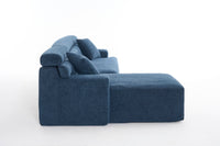 105'' Cloud Sectional Couch with L-Shape Chaise,Modern Modular Sofa with Deep Seat, Boneless Sofa for Living Room Bedroom,No Assembly Required,Blue.