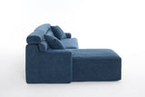 105'' Cloud Sectional Couch with L-Shape Chaise,Modern Modular Sofa with Deep Seat, Boneless Sofa for Living Room Bedroom,No Assembly Required,Blue.