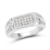 0.27 Carat Genuine White Diamond .925 Sterling Silver Ring