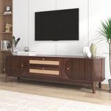 Modern Farmhouse Rattan TV Stand