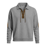Mens Fashion Solid-Color Long-Sleeve Loose-Fit Sweatshirt