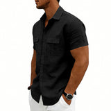 American-style Casual Loose-fit T-shirt With Two Pockets