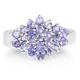 1.61 Carat Genuine Tanzanite .925 Sterling Silver Ring