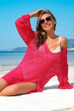 Crochet Side Split Beach Coverups Swimwear Dress