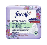 Facelle Ultra Normal Sanitary Pads with Aloe Vera, 16 Count