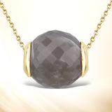 16.79 Carat Genuine Grey Moonstone .925 Sterling Silver Pendant