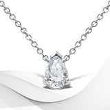 14K White Gold 1/2 Cttw Lab Grown Pear Shape Solitaire Diamond Pendent 18" Necklace (F-G Color, VS2-SI1 Clarity)