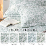 Kasentex Lightweight Floral Quilt Set Twin/Queen/King - Soft All Season Bedspread Coverlet, Green & White Botanical