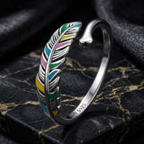 925 Sterling Silver Enamel Oxidized Ring for Women