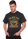 Feture is Create Spun Bamboo® Men's Bamboo Viscose/Organic Cotton Short Sleeve Graphic T-Shirt
